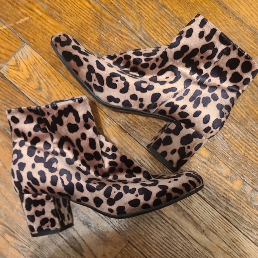 Cheetah Print Suede Booties